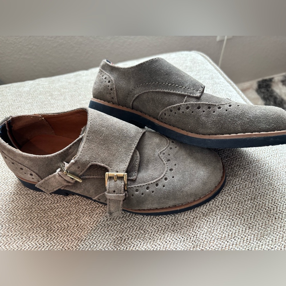 Tommy Hilfiger Dilanee buckled oxford shoes in brown suede